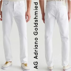 AG Adriano Goldschmied The Tellis Modern Slim White Distressed Jeans 38 Regular